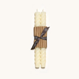 10" Rope Tapers (pair) Cream Candles & Holders