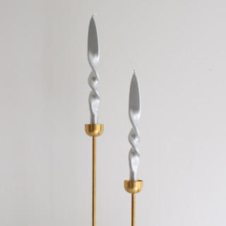 Taper Candle Set (SILVER) Candles & Holders