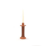 Handcrafted Leather-Wrapped Candle Holder - Moroccan Artisan Design - Brown/Medium Candles & Holders
