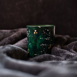 Hand painted candles - Green Candles & Holders