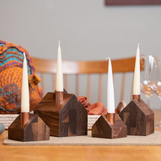 Natural Centerpiece Candle Holder Handcrafted from Solid Wood Candles And Holders