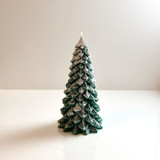Large White and Green Christmas Tree Candle Candles & Holders