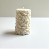 White Floral Pillar Candles & Holders