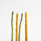 Yellow Asparagus Beeswax Taper Candles (Pair of 2) Candles & Holders