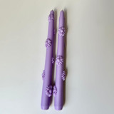 Purple Daisy Taper Set Candles & Holders