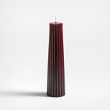 Petite Pillar 100% Beeswax Ribbed Sculptural Candle - Sangria Candles & Holders