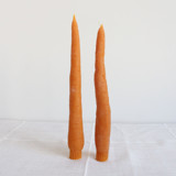 CARROT BEESWAX TAPER CANDLE PAIR Candles & Holders