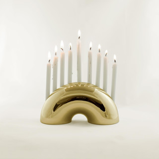 Nosh Menorah - Brass Candles & Holders