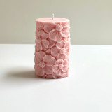 Pink Floral Pillar Candles & Holders