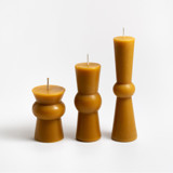 Josee Pillar Set of 3 Natural Candles & Holders
