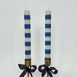 Blue and White Striped Candles Candles & Holders