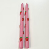 Pink Strawberry Tapers Candles & Holders