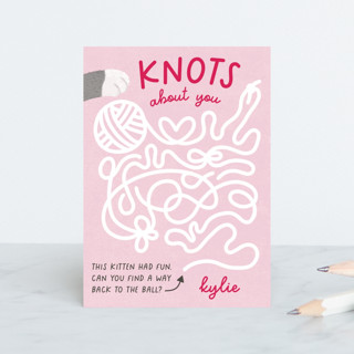 Kitty Knots Minicard Customizable Stationery