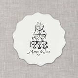 Custom champagne tower white disposable coasters / Customizable color - Set of 100 Wedding Coasters