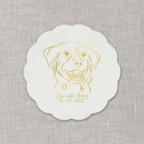 Custom pet portrait white disposable coasters / Customizable color - Set of 100 Wedding Coasters