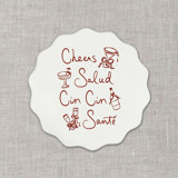 Cheers, cin cin, santé, salud white disposable coasters / Customizable color - Set of 20 Wedding Coasters
