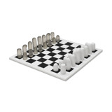 Noodle Chess & Checkers Set Black & White Decorative Object