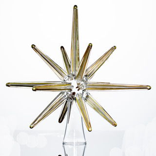Gold Glass Moravian Christmas Tree Star Decorative Objects