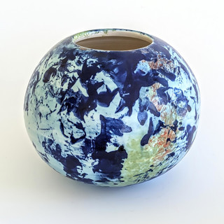 Round Blue abstract vase Decorative Object