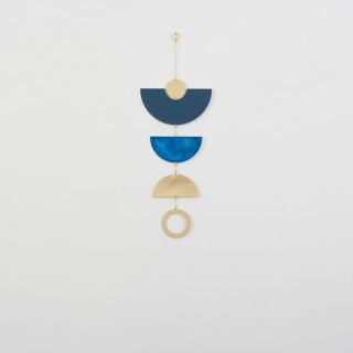 Frond Wall Hanging — Blue Patina / Brass Decorative Object