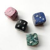 Giant Gemstone Dice Set: Rhodonite, Dumortierite, Onyx, and Mariposita Decorative Object