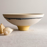 Glazed Yellow Porcelain Vessel with manganese Lines 5 Decorative Object