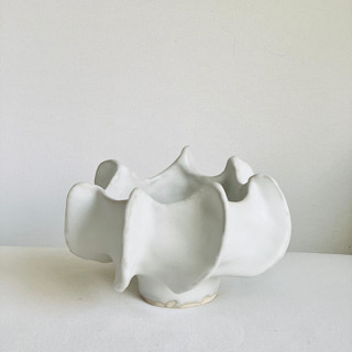 White Spiral Petals Bowl Decorative Object