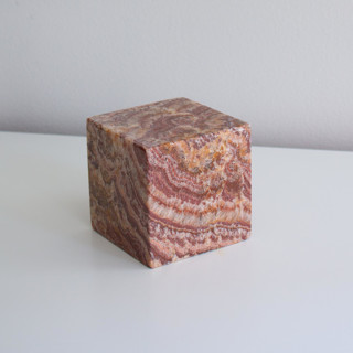 Marble Cube (RED ONYX) Decorative Object