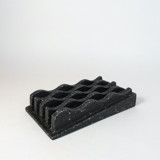 Black and Mica Wavy Rectangle Objet Decorative Object