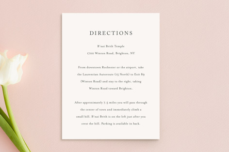 Monogrammed Mitzvah Direction Cards