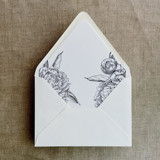 Navy grand peony vintage floral envelope liner for A7 euro flap envelope | pack of 10 Envelope Liners