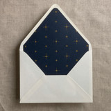 Gold stars midnight blue envelope liner for A7 euro flap envelope | pack of 10 Envelope Liners