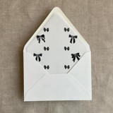 Black ribbon bow  printed vellum liner for A7 euro flap envelope | pack of 10 Envelope Liners