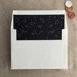 white ink print Stella Celestial printed black envelope liner for A7 square flap envelope Envelope Liners