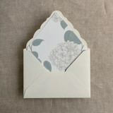 Antique hydrangea steel blue liner for A7 euro flap envelope | pack of 10 Envelope Liners