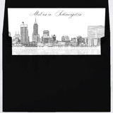 Indianapolis Skyline Envelope Liner with custom text/saying | Set of 10 | For 5x7 Minted Square Flap Envelope Envelope Liners