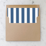 A7 Envelope Liners Navy Blue Nautical Stripes Square Flap (set of 10) Envelope Liners