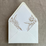 Gold grand peony vintage floral envelope liner for A7 euro flap envelope | pack of 10 Envelope Liners