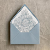 Steel blue ruffled floral lace liner for A7 euro flap envelope | pack of 10 Envelope Liners