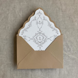 grace floral mocha envelope liner for A7 euro flap envelope | pack of 10 Envelope Liners
