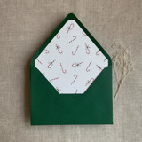 Holiday candy cane printed printed envelope liner for A7 euro flap envelope  | pack of 10 Envelope Liners
