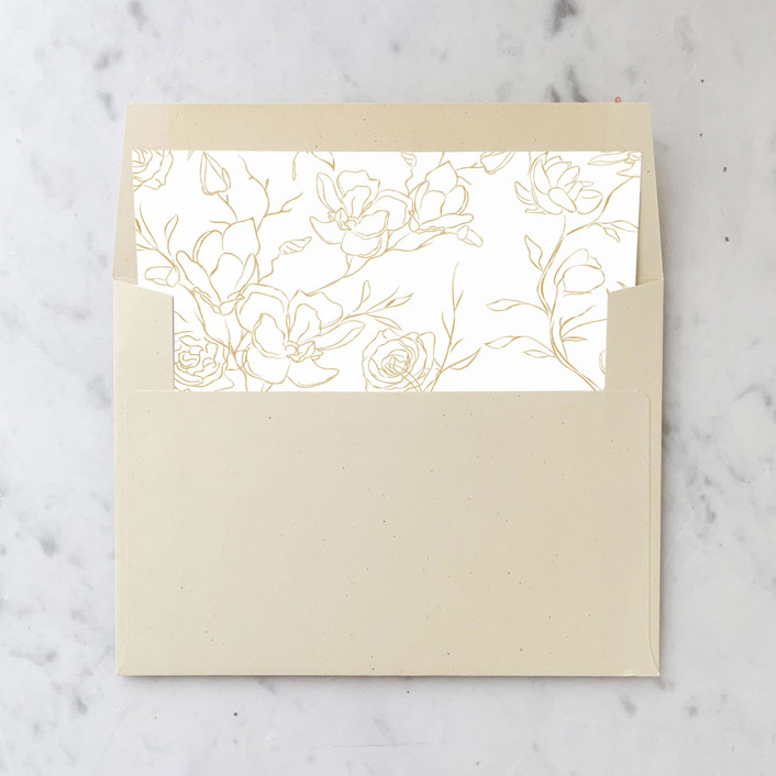 A7 Envelope Liners Gold Flowers Square Flap (set of 10) Envelope Liners