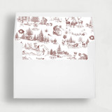 Santa Toile Square Liner | Set of 25 Envelope Liners Envelope Liners