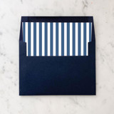 A7 Envelope Liners Navy Blue Thin Stripes Square Flap (set of 10) Envelope Liners