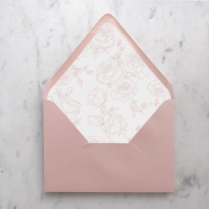 A7 Envelope Liners Pink Rose Line Art (set of 10) Envelope Liners by