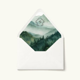 Monogram Forest Mountain Watercolor Envelope Liner | Set of 10 Envelope Liners