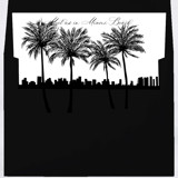 Miami Beach Skyline Envelope Liner with custom text/saying | Set of 10 | For 5x7 Minted Square Flap Envelope Envelope Liners