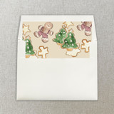 Gingerbread Men Square Envelope Liner | Set of 10 Envelope Liners