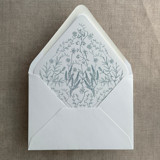Steel blue English botanical garden floral printed liner for A7 euro flap envelope | pack of 10 Envelope Liners