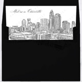 Charlotte Skyline Envelope Liner with custom text/saying | Set of 10 | For 5x7 Minted Square Flap Envelope Envelope Liners